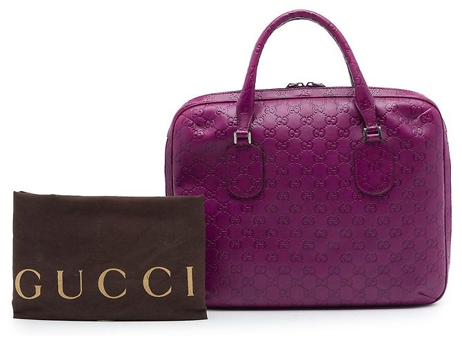Borsa Business Gucci Guccissima Viola Porpora - vista 7
