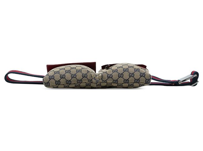 Borsa cintura Gucci GG Canvas Web beige con doppia tasca - vista 3