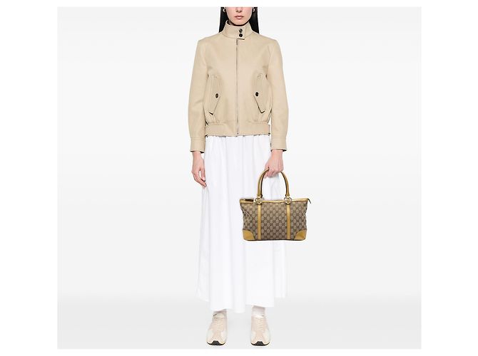 Borsa Tote Lovely Gucci GG Canvas Beige - vista 5
