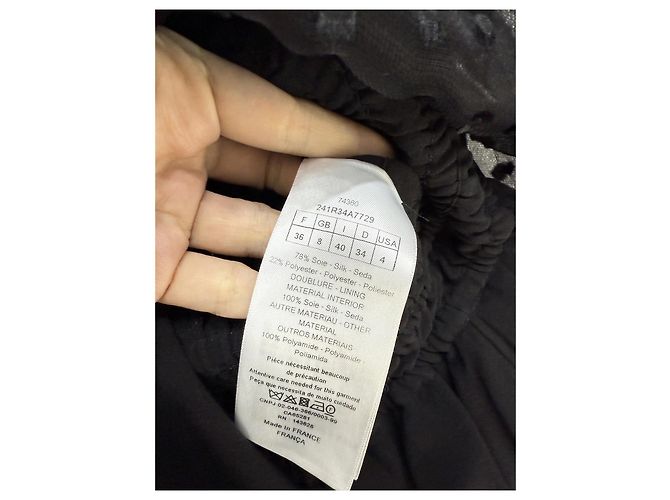 Autre Marque Dior Kleid aus schwarzer Punktspitze und Tüll One-Shoulder Mehrfarben - Ansicht 5