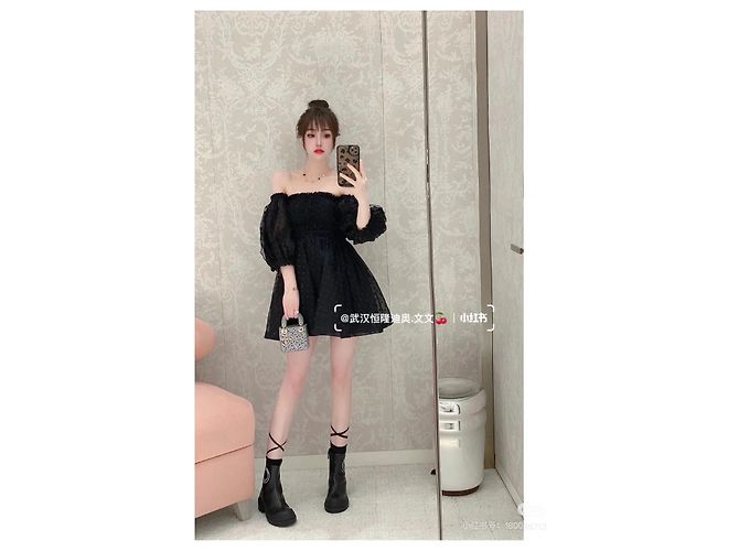 Autre Marque Dior Kleid aus schwarzer Punktspitze und Tüll One-Shoulder Mehrfarben - Ansicht 8