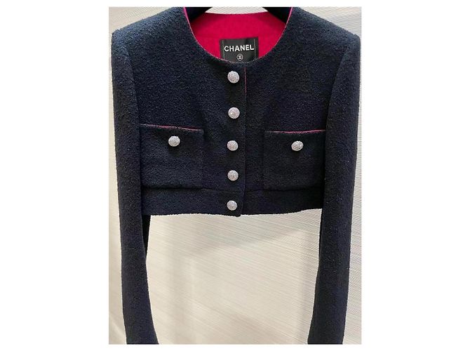 Chanel Jacke aus schwarzem Tweed Größe 34 Mehrfarben - Ansicht 5