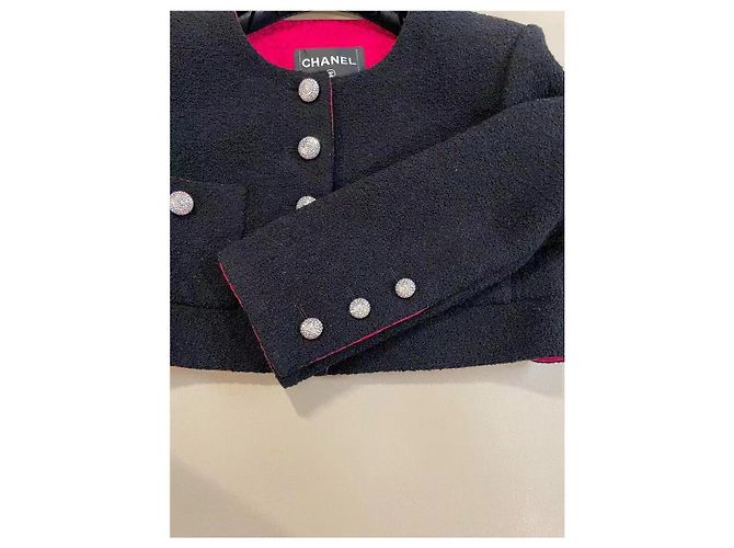 Chanel Jacke aus schwarzem Tweed Größe 34 Mehrfarben - Ansicht 6