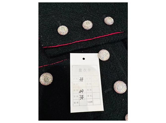 Chanel Jacke aus schwarzem Tweed Größe 34 Mehrfarben - Ansicht 9