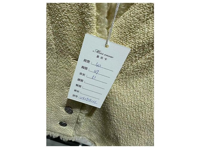 Chanel Tweed Jacke Beige Größe 38 Mehrfarben - Ansicht 6