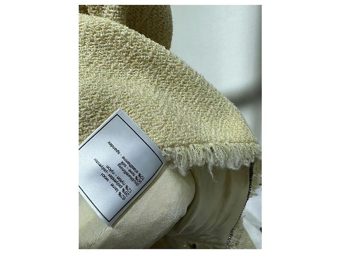 Chanel Tweed Jacke Beige Größe 38 Mehrfarben - Ansicht 7