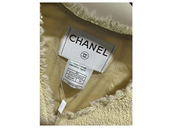 Chanel Tweed Jacke Beige Größe 38 Mehrfarben - Ansicht 8