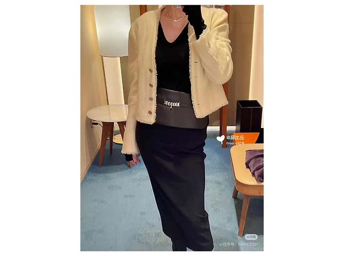 Chanel Tweed Jacke Beige Größe 38 Mehrfarben - Ansicht 9