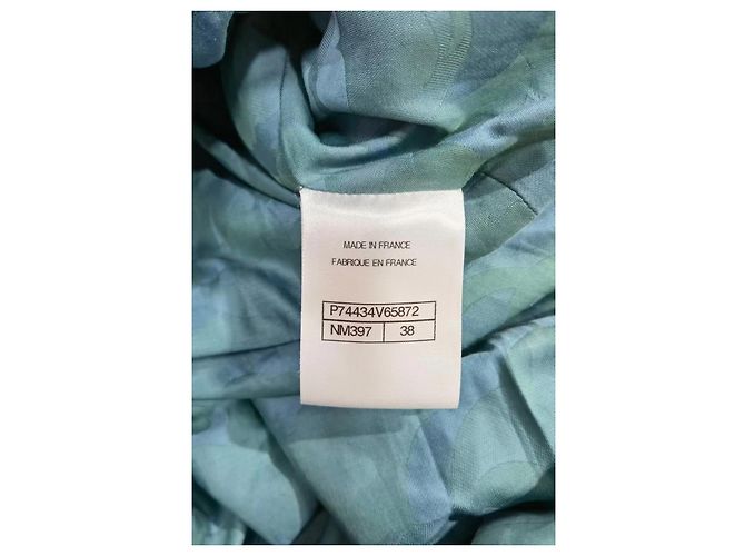 Chanel Turquoise Tweed Jacket with Sequins Size 38 Multiple colors - view 5