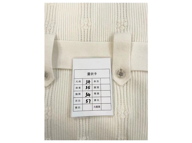 Chanel Kaschmir Stricktop Weiß mit Gürtel Mehrfarben - Ansicht 7