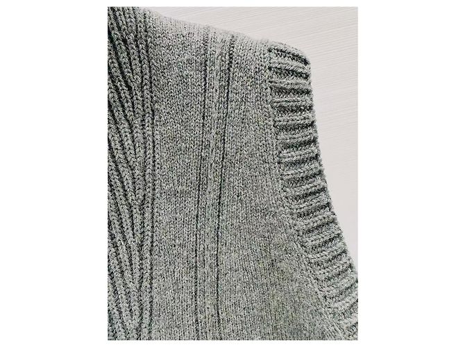 Chanel Strickjacke aus grauer Wolle Mehrfarben - Ansicht 3