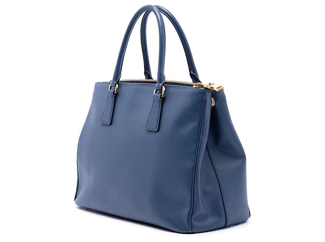 Tote Prada Large Saffiano Lux Galleria Double Zip Blu - vista 2