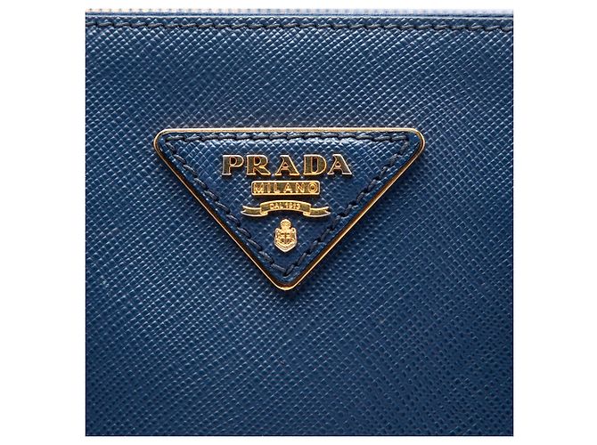 Tote Prada Large Saffiano Lux Galleria Double Zip Blu - vista 5