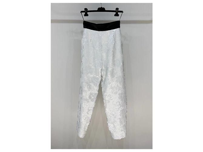 Chanel Paillettenhose Camellia Weiß Polyester Mehrfarben - Ansicht 3