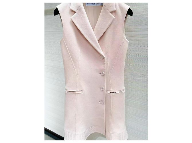 Autre Marque Dior Mantelkleid aus Wolle in Rosa Mehrfarben - Ansicht 3