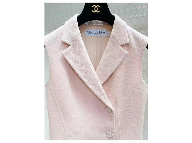 Autre Marque Dior Mantelkleid aus Wolle in Rosa Mehrfarben - Ansicht 4
