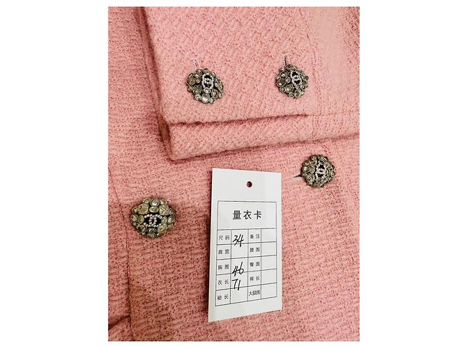 Chaqueta Chanel de Tweed Rosa Talla 34 Multicolor - vista 6