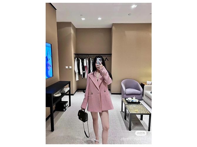 Chaqueta Chanel de Tweed Rosa Talla 34 Multicolor - vista 8