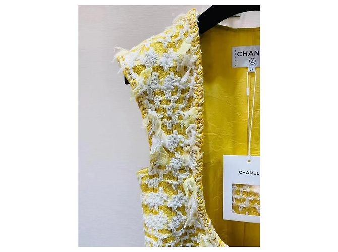 Vestido Chanel Amarillo de Tweed Colección Waterfall Multicolor - vista 6