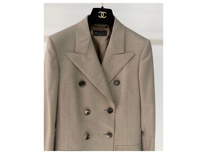 Blazer Loro Piana de lana de doble botonadura Camel Multicolor - vista 3