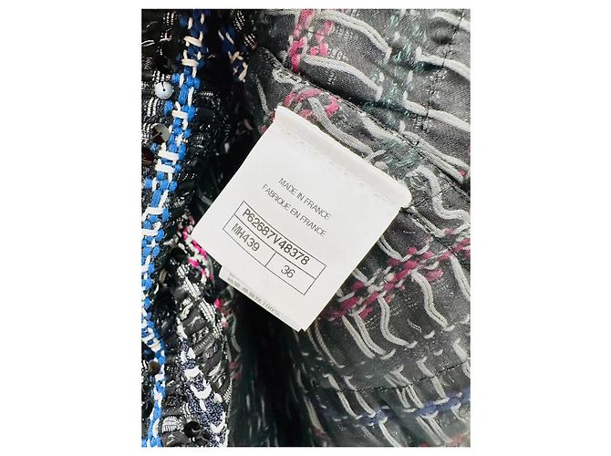 Chanel Tweed Jacket Multicolor Sequins Size 36 Multiple colors - view 5