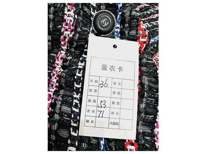 Chanel Tweed Jacket Multicolor Sequins Size 36 Multiple colors - view 6