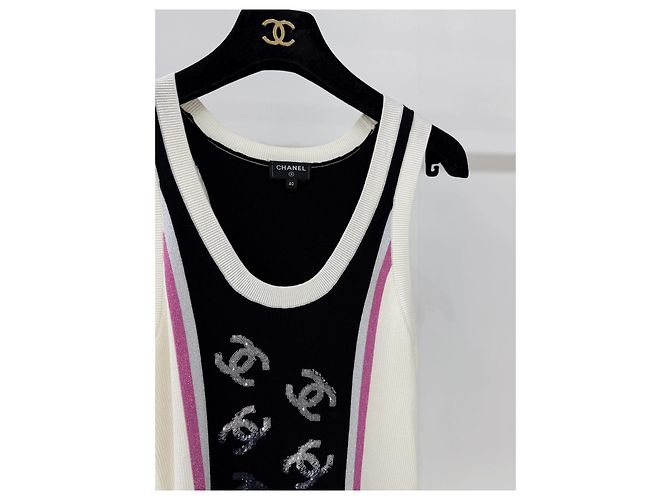 Canotta Chanel in maglia lurex e lana multicolore - vista 2