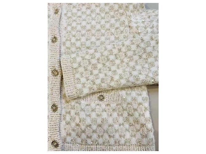 Chanel Cardigan und Rock Set aus goldener Wolle Mehrfarben - Ansicht 3