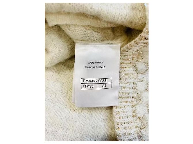 Chanel Cardigan und Rock Set aus goldener Wolle Mehrfarben - Ansicht 6