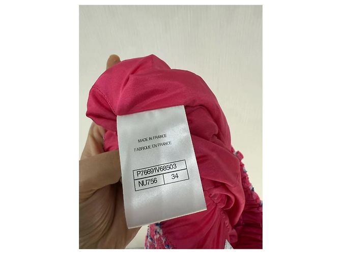 Shorts Chanel de Tweed Rosa Multicolor - vista 8
