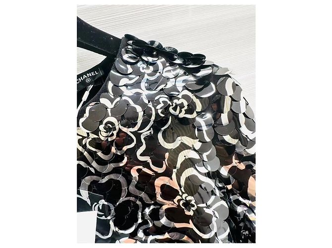 Chanel Wollpullover mit Camellia Pailletten Schwarz Mehrfarben - Ansicht 4