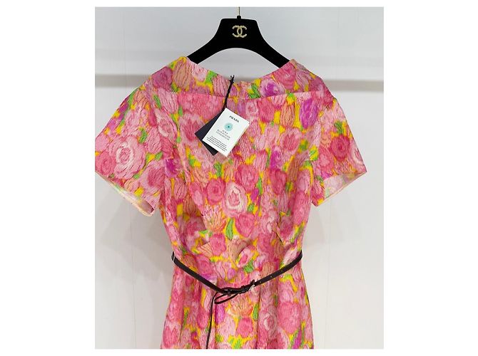 Prada Seersucker Kleid aus Seide Mehrfarbig Mehrfarben - Ansicht 2