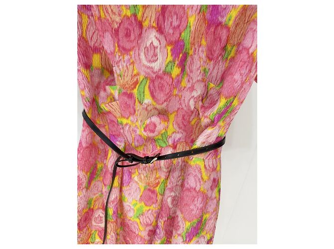 Prada Seersucker Kleid aus Seide Mehrfarbig Mehrfarben - Ansicht 3