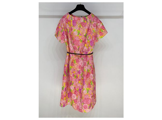 Prada Seersucker Kleid aus Seide Mehrfarbig Mehrfarben - Ansicht 4