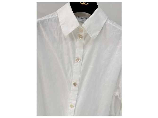Camisa Chanel de algodón con estampado de cometa double-C blanca Multicolor - vista 2