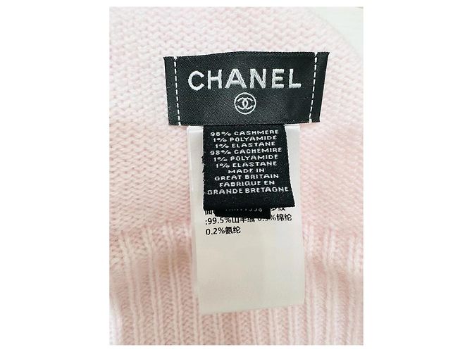 Chanel Strickbeanie aus Wolle in Rosa mit schwarzem Rand Mehrfarben - Ansicht 6