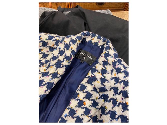 Chaqueta Chanel de tweed pata de gallo multicolor - vista 3