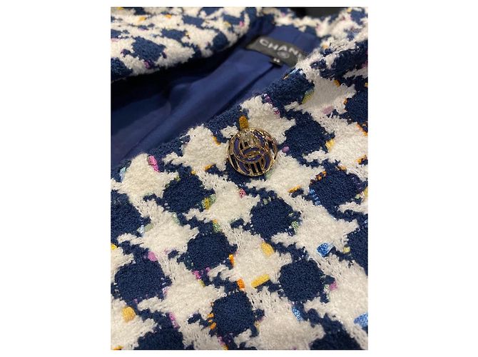 Chaqueta Chanel de tweed pata de gallo multicolor - vista 4