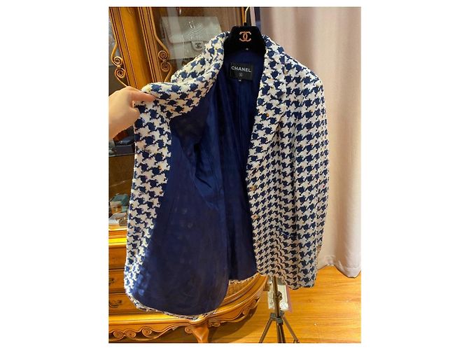 Chaqueta Chanel de tweed pata de gallo multicolor - vista 6