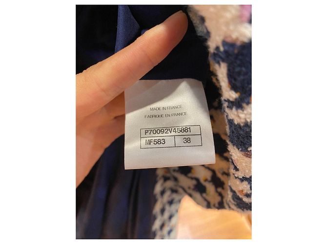 Chaqueta Chanel de tweed pata de gallo multicolor - vista 7