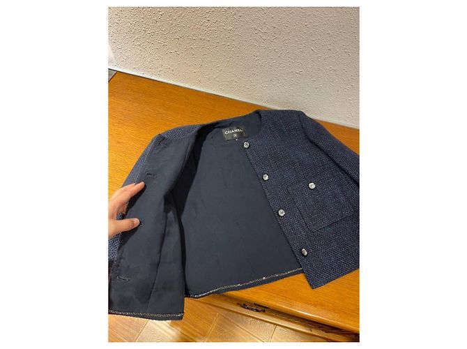 Chanel Navy Tweed Jacket Multiple colors - view 4