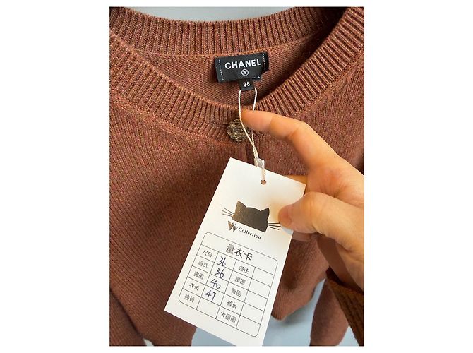 Jersey de punto de cashmere Chanel naranja Multicolor - vista 2