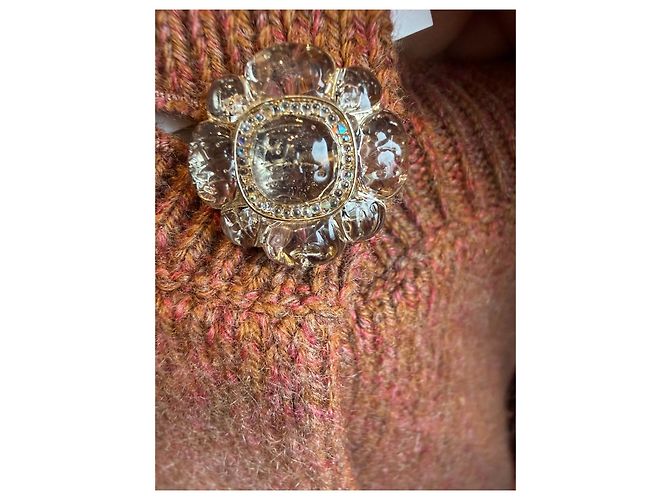 Jersey de punto de cashmere Chanel naranja Multicolor - vista 3