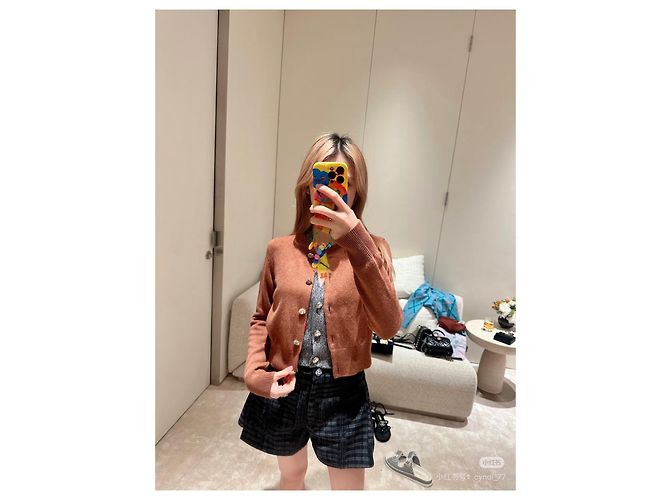 Jersey de punto de cashmere Chanel naranja Multicolor - vista 5