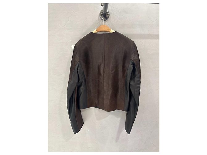Cappotto Hermès in shearling e pelliccia di vacca Marrone 36 Multicolore - vista 4