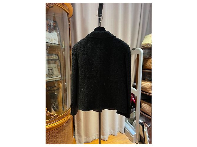 Chanel Black Tweed Jacket with Silver Thread Multiple colors - view 2
