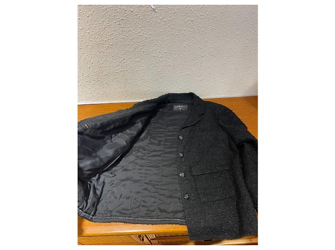 Chanel Black Tweed Jacket with Silver Thread Multiple colors - view 5
