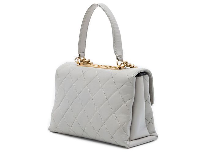 Borsa Chanel Medium Lambskin Trendy Spirit Top Handle Bag Satchel Grigia Grigio - vista 2