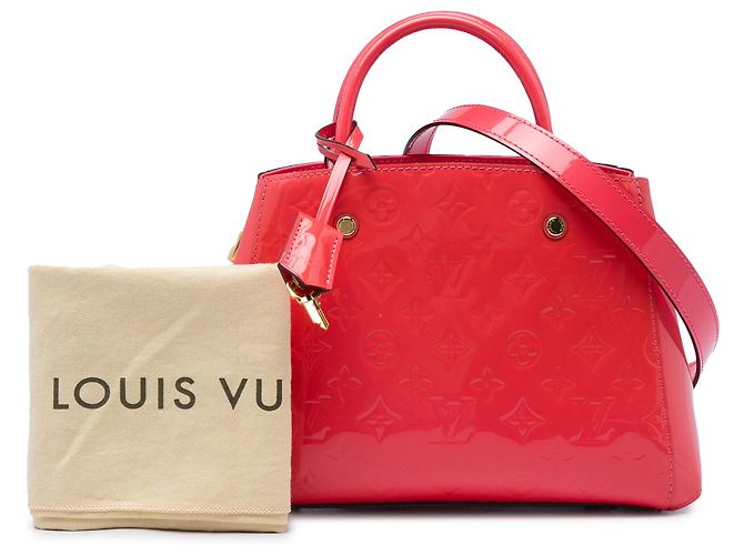 Borsa Satchel Louis Vuitton Monogram Vernis Montaigne BB Arancione - vista 6