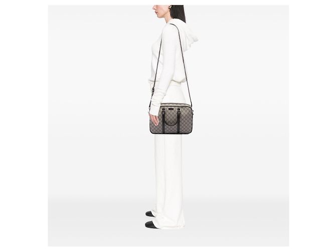 Borsa business Gucci GG Supreme Beige - vista 6